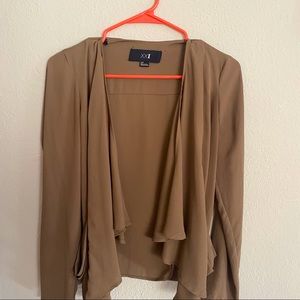 Tan Open Front Blouse